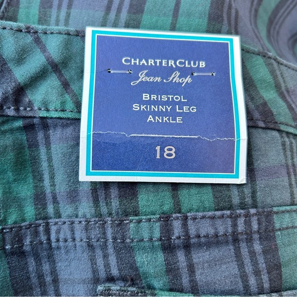 Charter Club Skinny Plaid Ankle Pants 18 NWT - Picture 3 of 5